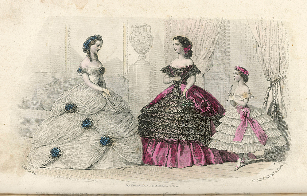 1860s evening gown