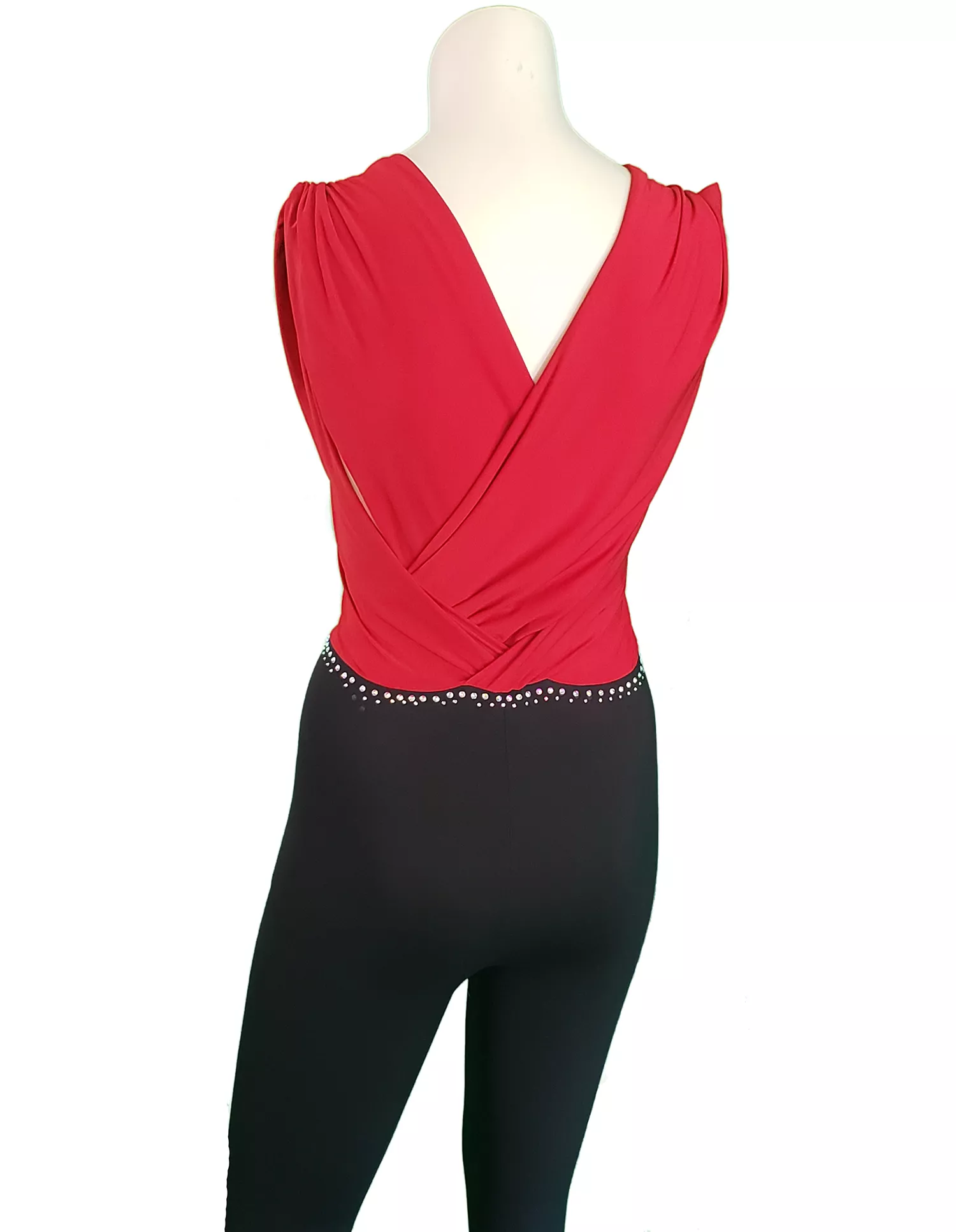 Red jumpsuit top - back